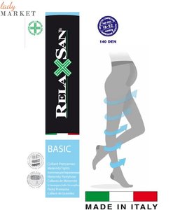 Компресійні колготки для вагітних Relaxsan Basic 140 Den (18-22 мм рт. ст.), Бежевий, Тиск 18-22 mmHg, I I, закритий мисок