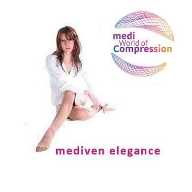 Компрессионные чулки Mediven Elegance модель для увеличенных бедер 2 класс, Бежевый, 2 класс компрессии, I I, нормальный, закрытые пальцы, Увеличенный размер