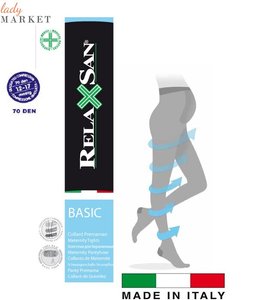 Компресійні колготки для вагітних Relaxsan Basic 70 Den (12-17 мм рт. ст.), Бежевий, Тиск 12-17 mmHg, I I, закритий мисок